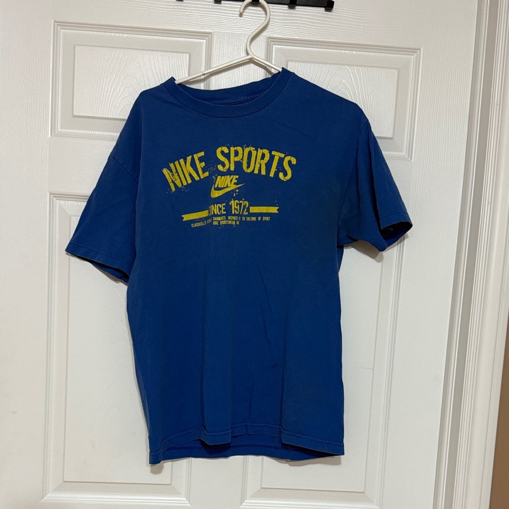 Nike Blue Tee with Yellow Print